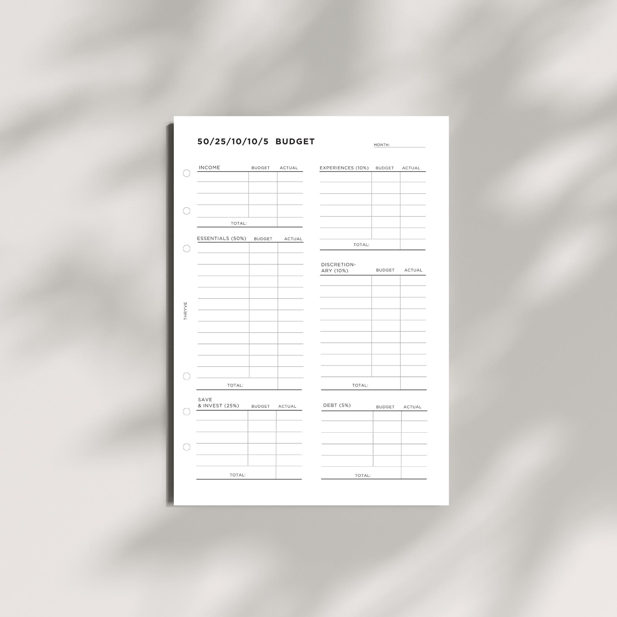 The Financial Flow Collection Planner Inserts